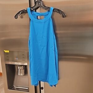 💕VERONICA M💕 Sleeveless Halter Top ~ Blue Small S NWOT